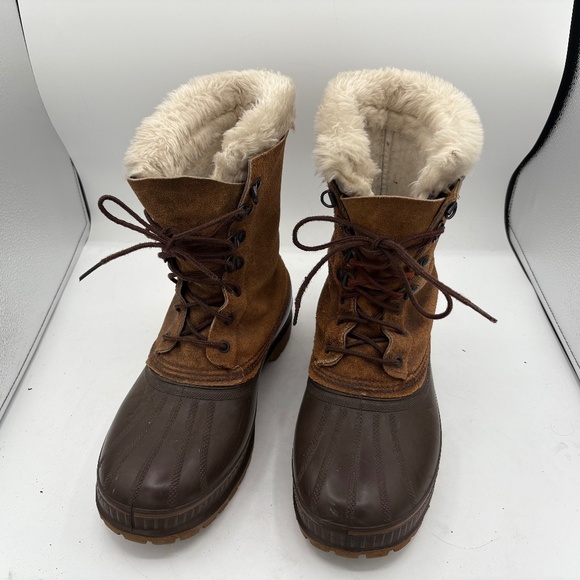 Sorel Kaufman Crusader Boots US 10 Brown Leather Steel Shank Wool Lined Snow - Picture 2 of 15